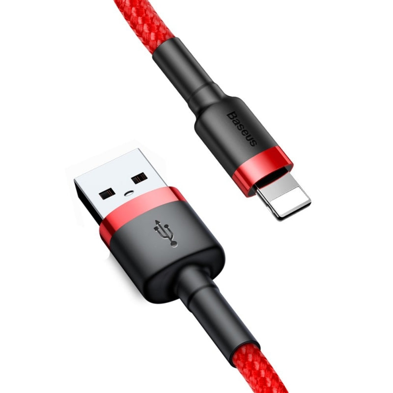Podatkovni in polnilni kabel USB-A - Lightning Baseus Cafule, 18W, 2m, Rdeč CALKLF-C09