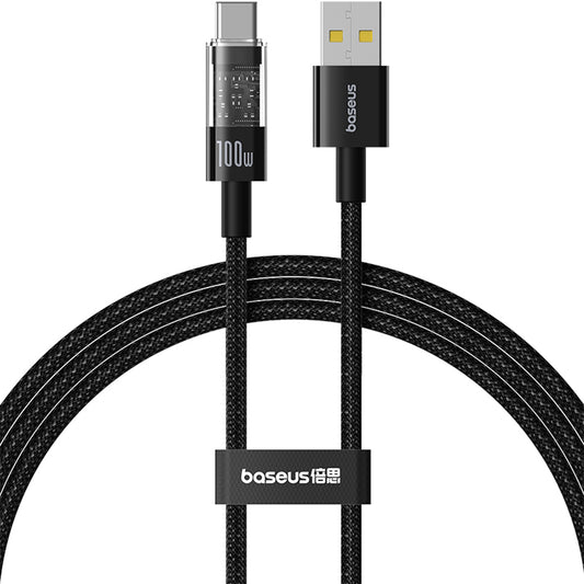 Kabel za prenos podatkov in polnjenje USB-A - USB-C Baseus Gem, 100W, 2m, črn P10373002111-01