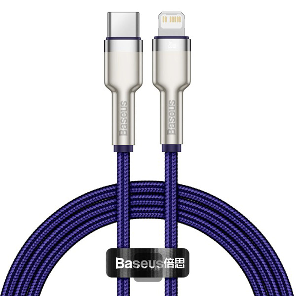 Kabel za podatke in polnjenje USB-C - Lightning Baseus Cafule Metal Series, 20W, 1m, Vijolična CATLJK-A05