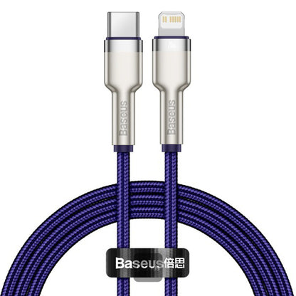 Kabel za podatke in polnjenje USB-C - Lightning Baseus Cafule Metal Series, 20W, 1m, Vijolična CATLJK-A05