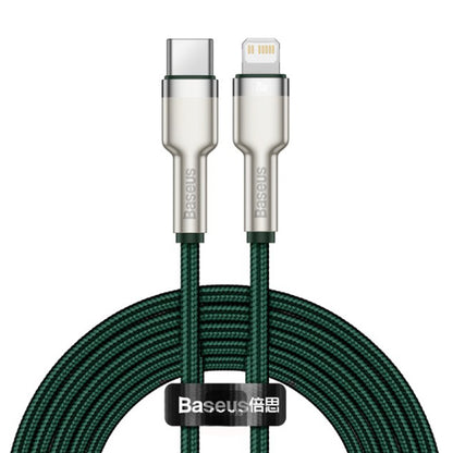 Kabel za podatke in polnjenje USB-C - Lightning Baseus Cafule Metal Series, 20W, 2m, Zelen CATLJK-B06