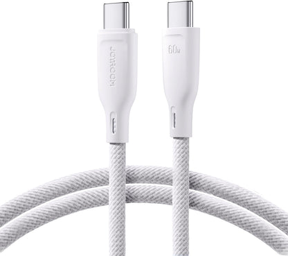 Kabel za podatke in polnjenje USB-C - USB-C Joyroom Multi-Color S-A34, 60W, 1m, Bel