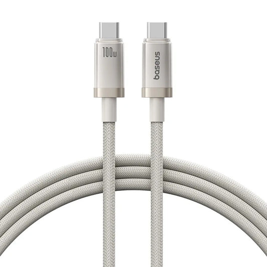 Kabel za prenos podatkov in polnjenje USB-C - USB-C Baseus Titanium, 100W, 1m, Srebrn P10378100G21-00