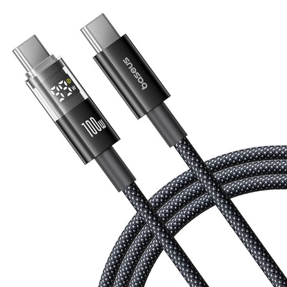 Kabel za prenos podatkov in polnjenje USB-C - USB-C Baseus Display 2, 100W, 1m, črn P10382702121-00