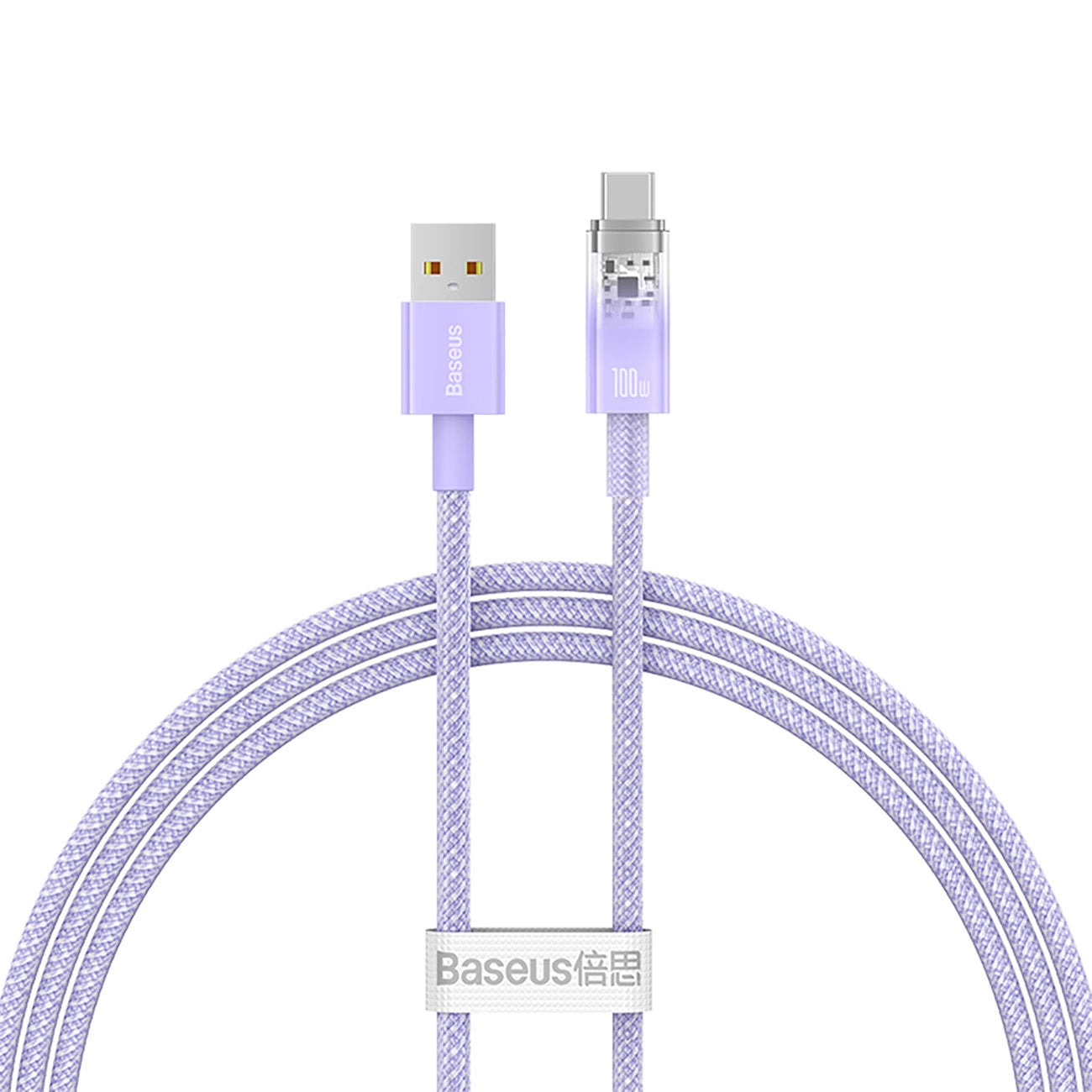 Kabel za podatke in polnjenje USB-A - USB-C Baseus Explorer, 100W, 1m, Vijolična CATS010405