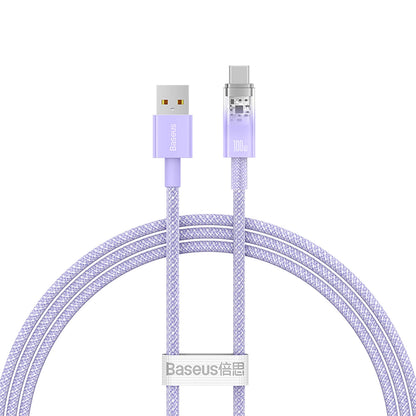 Kabel za podatke in polnjenje USB-A - USB-C Baseus Explorer, 100W, 1m, Vijolična CATS010405