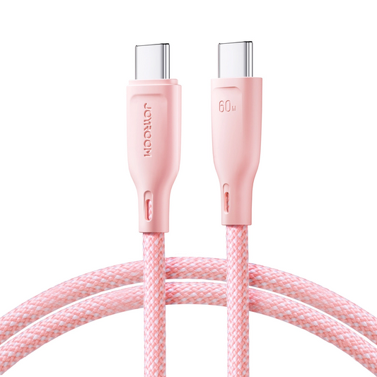 Kabel za podatke in polnjenje USB-C - USB-C Joyroom S-A34, 60W, 1m, roza