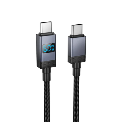 Kabel za podatke in polnjenje USB-C - USB-C HOCO X118 Display, 60W, 1m, črn