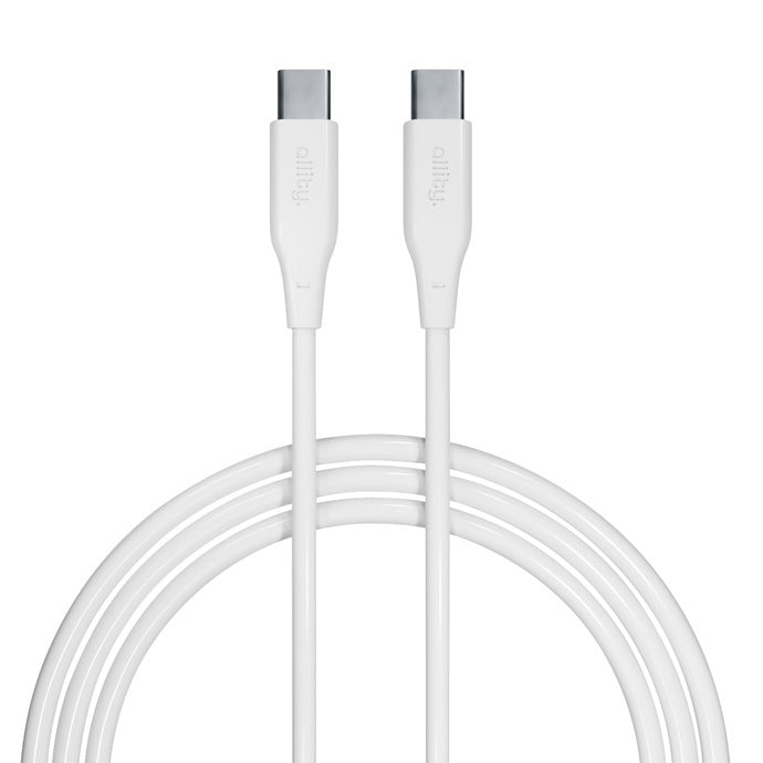 Kabel za podatke in polnjenje USB-C - USB-C Allity. AUC-02, 100W, 1m, Bel