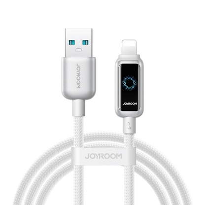 Kabel za podatke in polnjenje USB-A - Lightning Joyroom S-A55 StarFlight Display, 18W, 1.2m, Bel