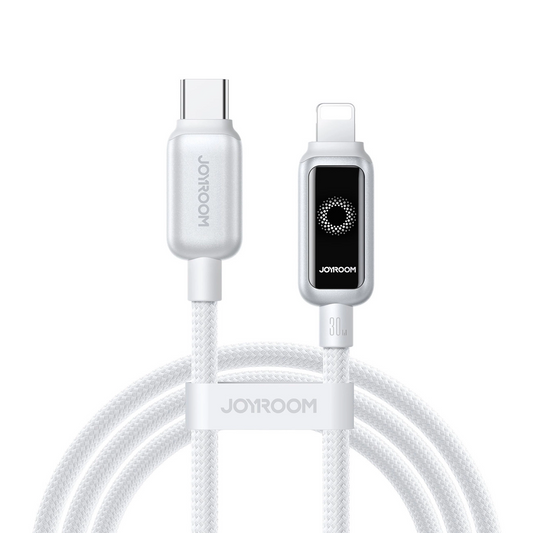 Kabel za podatke in polnjenje USB-C - Lightning Joyroom S-A55 StarFlight Display, 30W, 1.2m, Bel