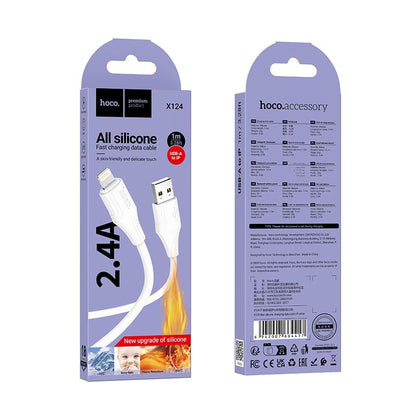 Kabel za podatke in polnjenje USB-A - Lightning HOCO X124, 18W, 1m, Bel