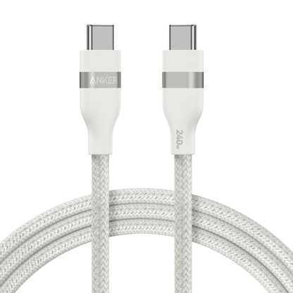 Kabel za prenos podatkov in polnjenje USB-C - USB-C Anker, 240W, 1.8m, Bel A82E2H22