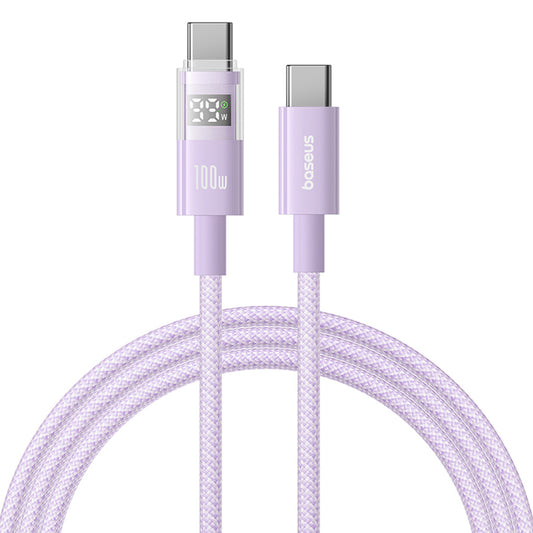 Kabel za podatke in polnjenje USB-C - USB-C Baseus Display 2, 100W, 1m, Vijolična P10382702511-00