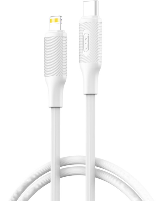 Podatkovni in polnilni kabel USB-C - Lightning XO Design NB-Q265A, 27W, 1m, Bel