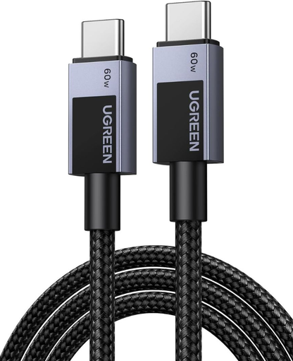 Kabel za podatke in polnjenje USB-C - USB-C UGREEN L524, 60W, 2m, Siv