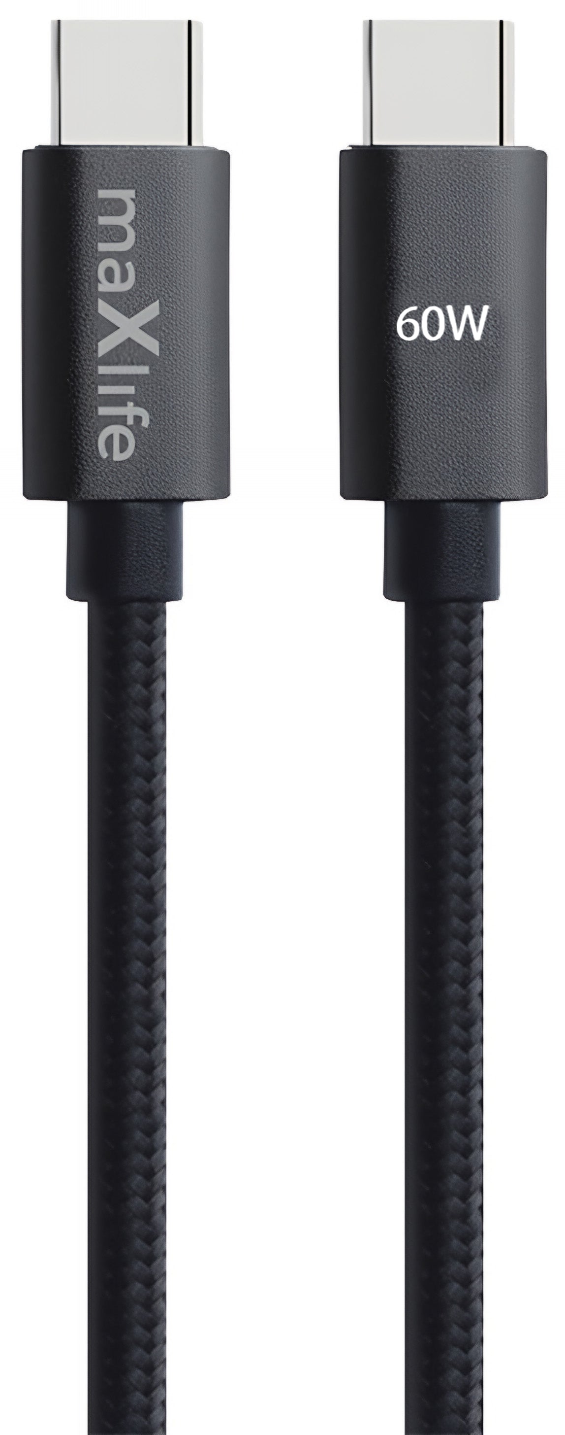 Kabel za podatke in polnjenje USB-C - USB-C MaXlife MXUC-12, 60W, 1m, črn