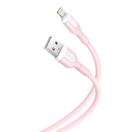 Podatkovni in polnilni kabel USB-A - Lightning XO Design NB212, 18W, 1m, Roza