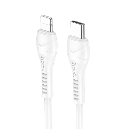 Podatkovni in polnilni kabel USB-C - Lightning HOCO X37, 27W, 1m, Bel