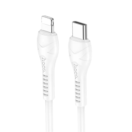 Podatkovni in polnilni kabel USB-C - Lightning HOCO X37, 27W, 1m, Bel