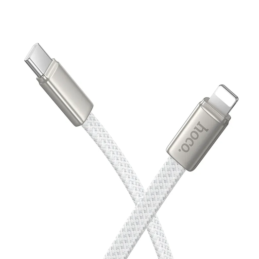 Podatkovni in polnilni kabel USB-C - Lightning HOCO X125, 30W, 1m, Bel