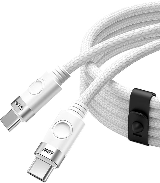 Kabel za podatke in polnjenje USB-C - USB-C Orico CDX, 60W, 1m, Bel