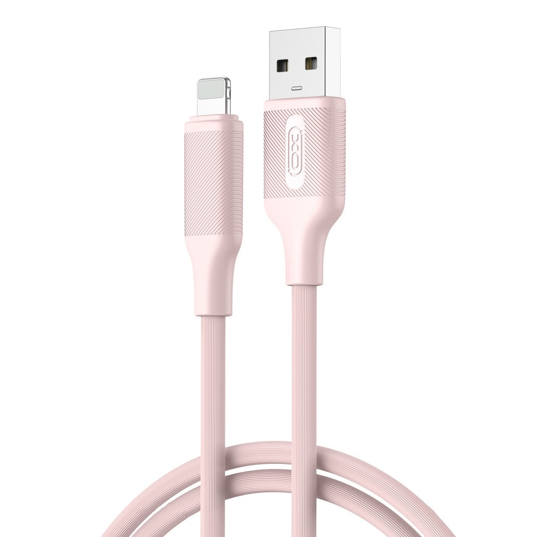 Podatkovni in polnilni kabel USB-A - Lightning XO Design NB265, 12W, 1m, Roza