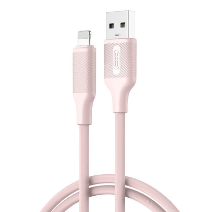 Podatkovni in polnilni kabel USB-A - Lightning XO Design NB265, 12W, 1m, Roza