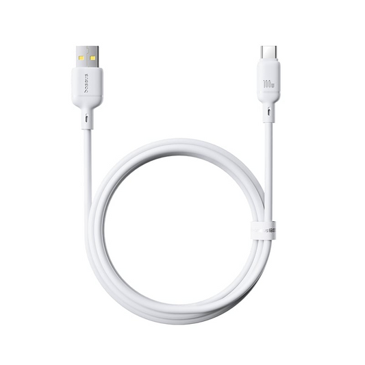 USB-A to USB-C Baseus Silky Data and Charging Cable, 100W, 1m, White P10377703213-00