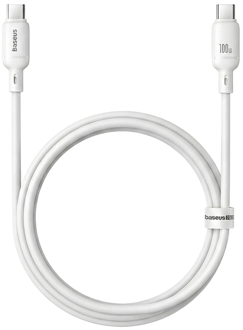 Kabel za podatke in polnjenje USB-C - USB-C Baseus Silky, 100W, 1m, Bel P10377704213-00