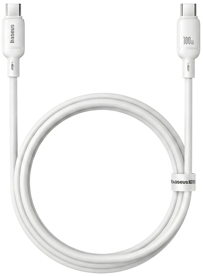 Kabel za podatke in polnjenje USB-C - USB-C Baseus Silky, 100W, 1m, Bel P10377704213-00
