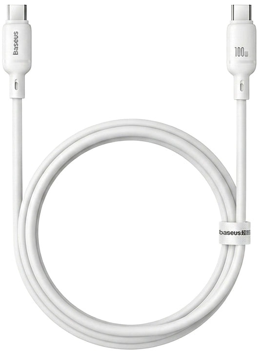Kabel za podatke in polnjenje USB-C - USB-C Baseus Silky, 100W, 1m, Bel P10377704213-00