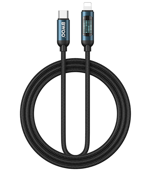 USB-C na Lightning podatkovni in polnilni kabel BWOO X305 Display, 27W, 1m, Črn