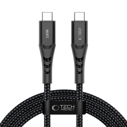 USB-C podatkovni in polnilni kabel - USB-C Tech-Protect UB11T Ultraboost, 100W, 2m, črn