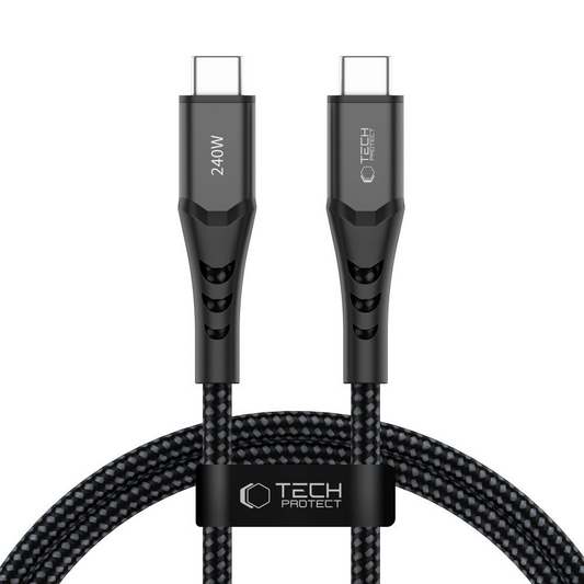 USB-C podatkovni in polnilni kabel - USB-C Tech-Protect UB11T Ultraboost, 240W, 1m, črn