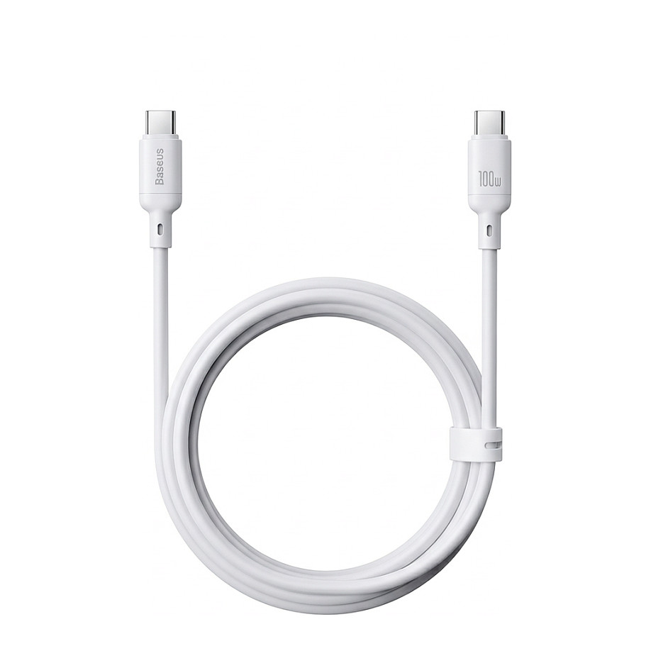Kabel za podatke in polnjenje USB-C - USB-C Baseus Silky, 100W, 2m, Bel