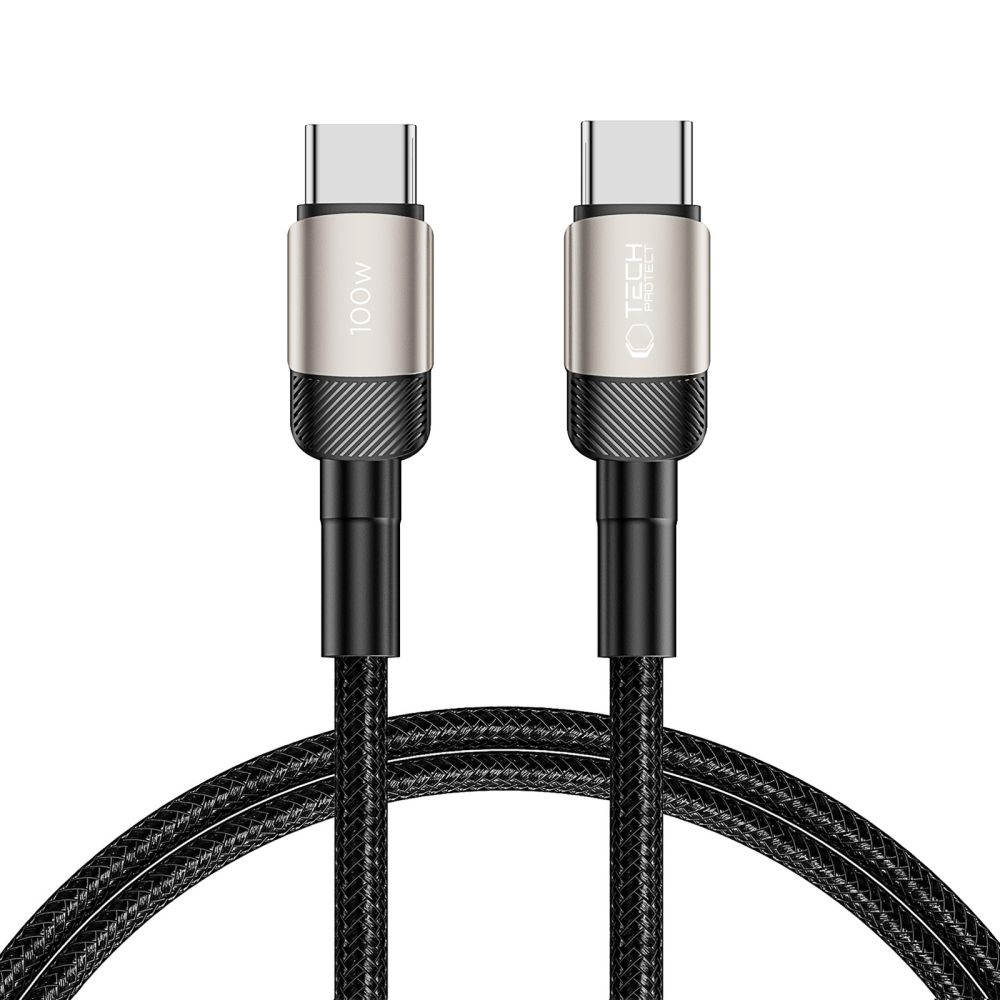 USB-C podatkovni in polnilni kabel - USB-C Tech-Protect Ultraboost EVO, 100W, 1m, srebrna