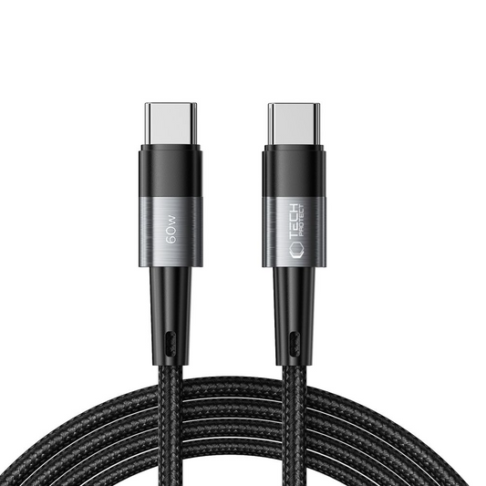 USB-C podatkovni in polnilni kabel - USB-C Tech-Protect Ultraboost, 60W, 2m, Siva