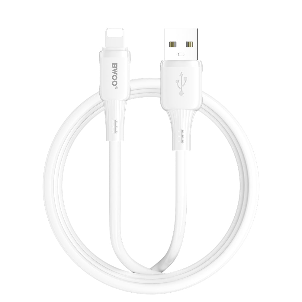 Podatkovni in polnilni kabel USB-A - Lightning BWOO X329L, 15W, 1m, bel