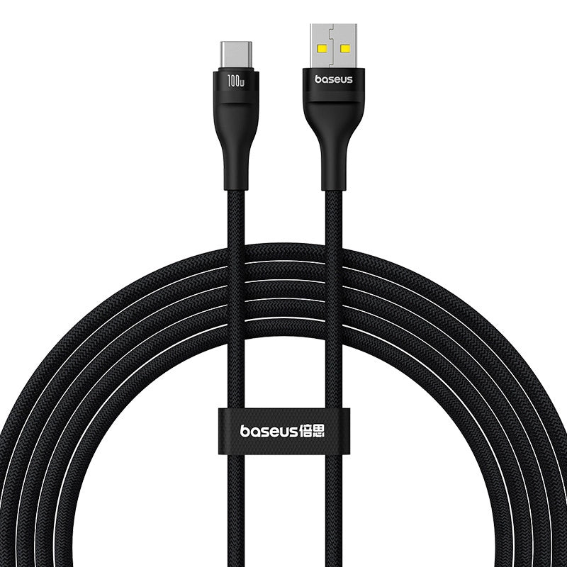 USB-A to USB-C Data and Charging Cable Baseus Flash Series II, 100W, 2m, Black P10311804111-01