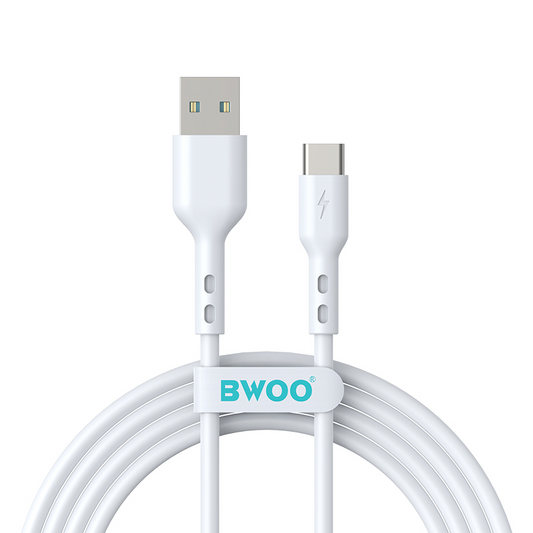 Podatkovni in polnilni kabel USB-A - USB-C BWOO BO-X172C-2M, 15W, 2m, bel