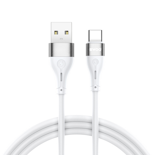 Podatkovni in polnilni kabel USB-A - USB-C BWOO X280C, 15W, 1m, bel