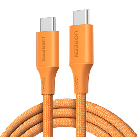 Podatkovni in polnilni kabel USB-C - USB-C UGREEN L502, 100W, 1m, Oranžna