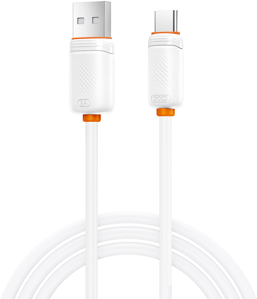 Podatkovni in polnilni kabel USB-A - USB-C XO Design NB302, 18W, 1m, bel