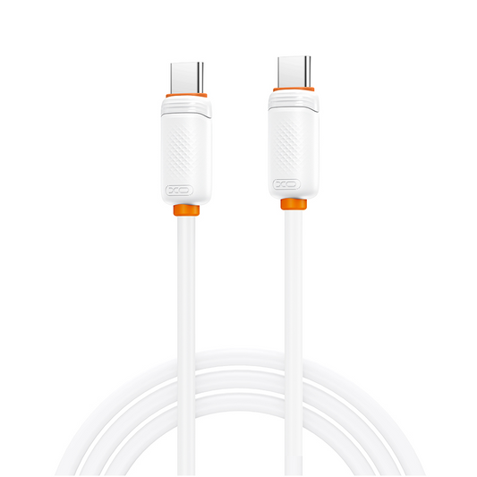 USB-C na USB-C podatkovni in polnilni kabel XO Design NB-Q298, 240W, 1m, bel