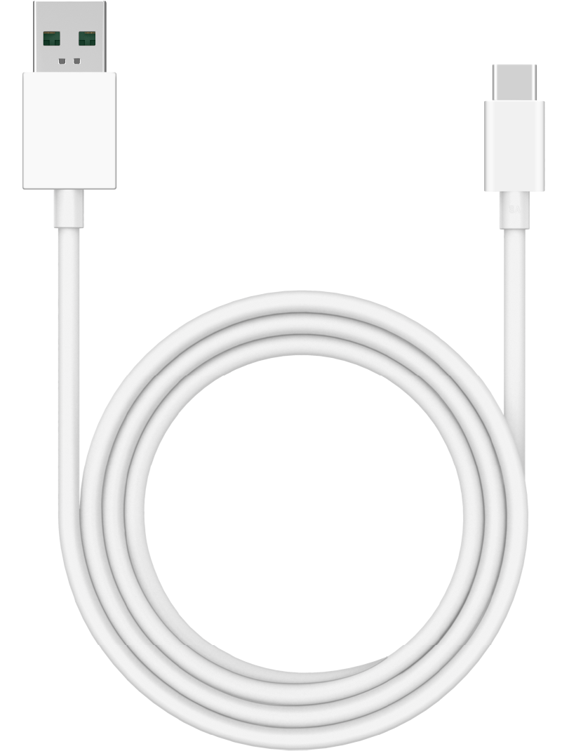 Podatkovni in polnilni kabel USB-A - USB-C Oppo DL129, 1m, bel 611602000006