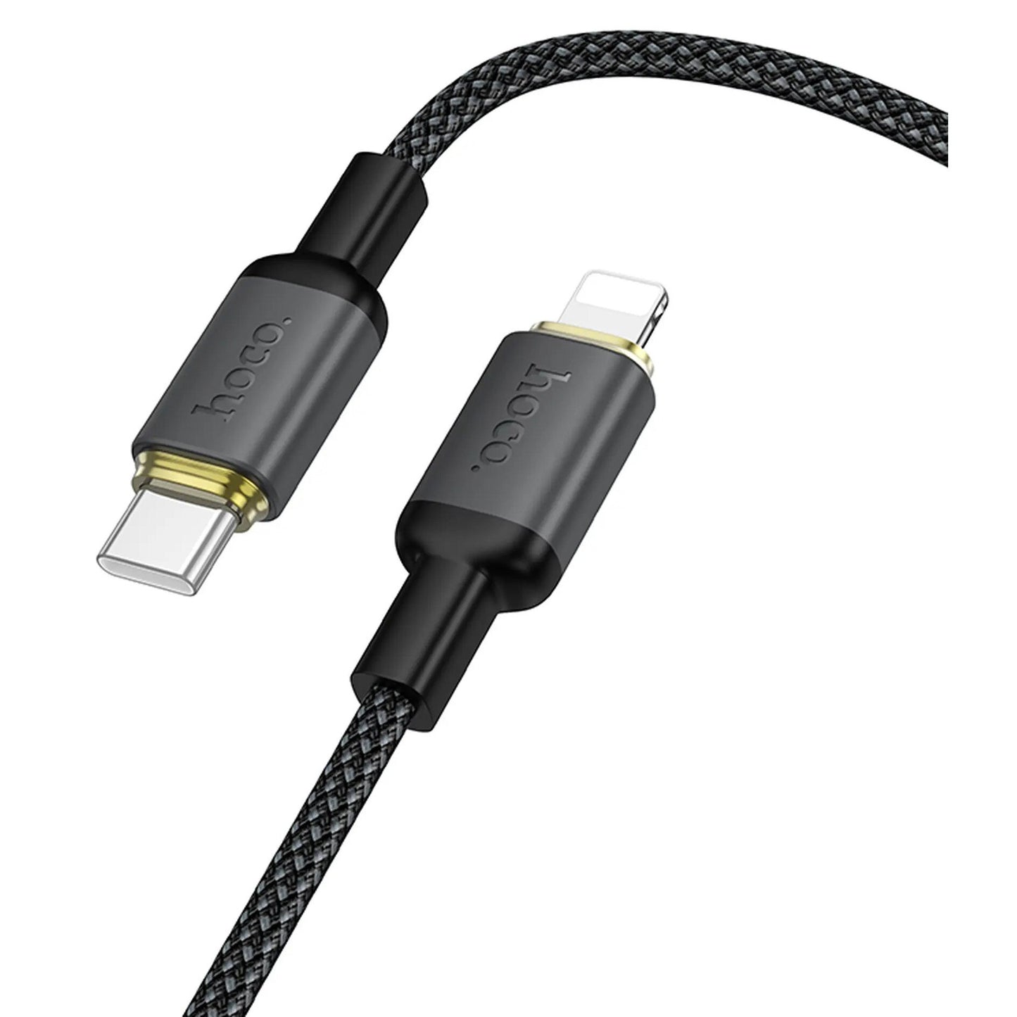 USB-A - Lightning podatkovni in polnilni kabel HOCO X128 Benefit, 12W, 1m, črn