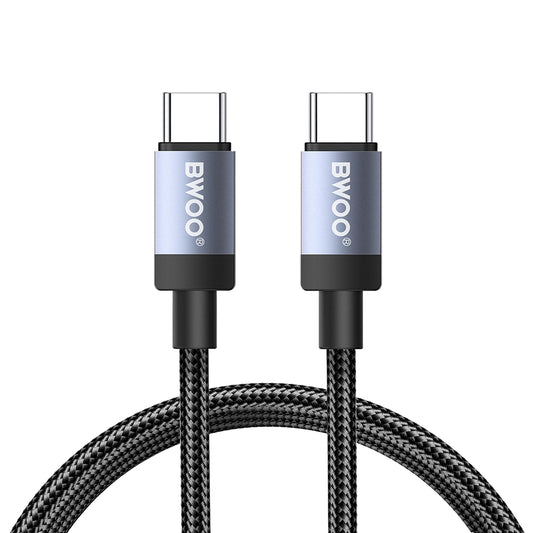 USB-C podatkovni in polnilni kabel - USB-C BWOO BO-X401CC, 65W, 1m, črn