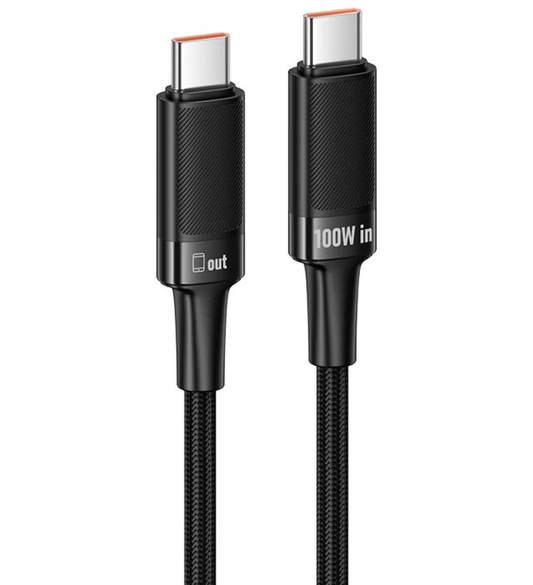 Podatkovni in polnilni kabel USB-C - USB-C HOCO U153 Extreme, 100W, 1,2 m, črn