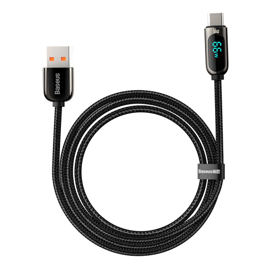 Kabel za podatke in polnjenje USB-A - USB-C Baseus Display, 66W, 2m, črn CASX020101